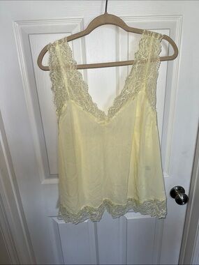 SHEIN Pale Yellow Lace Trim Camisole